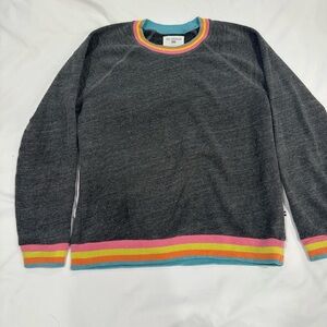Sol Angeles Charcoal Sweatshirt with Colorful Trim